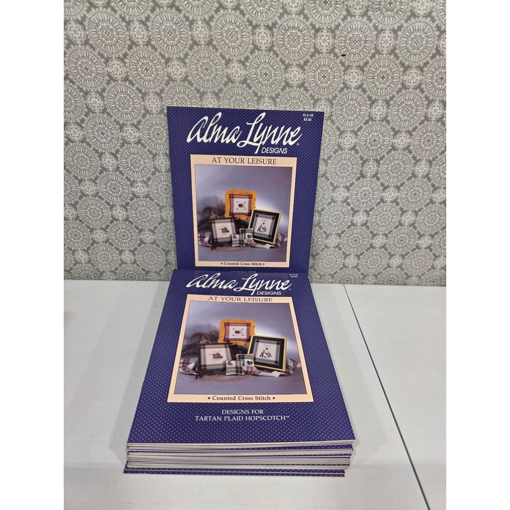 24-Vintage Alma Lynne Designs At Your Leisure Counted Cross Stitch Patterns Book